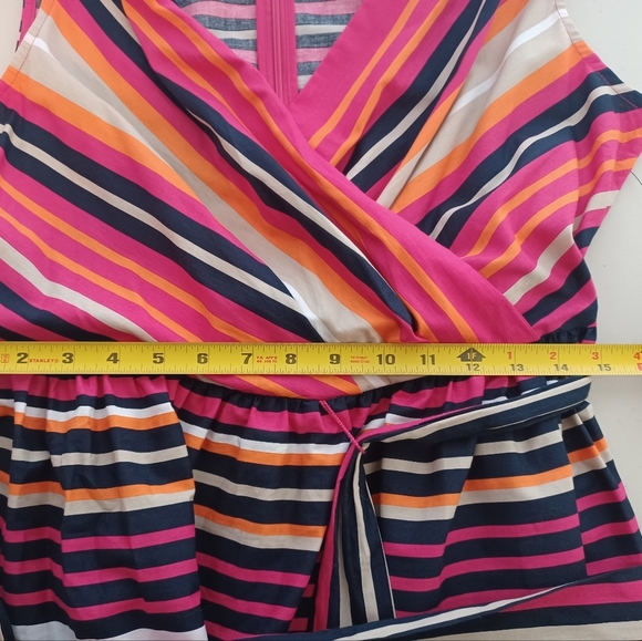 NWT Tommy Hilfiger Sz 14 Striped 100% Cotton Fit & Flare Dress - Picture 9 of 13
